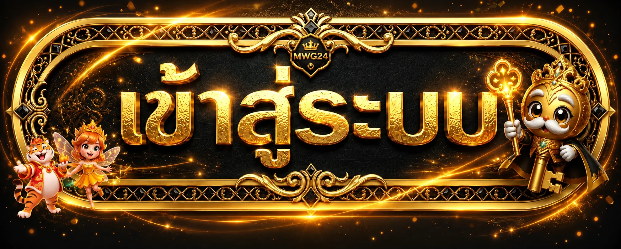 แบนเนอร์เข้าสู่ระบบ MWG24 โทนดำทอง