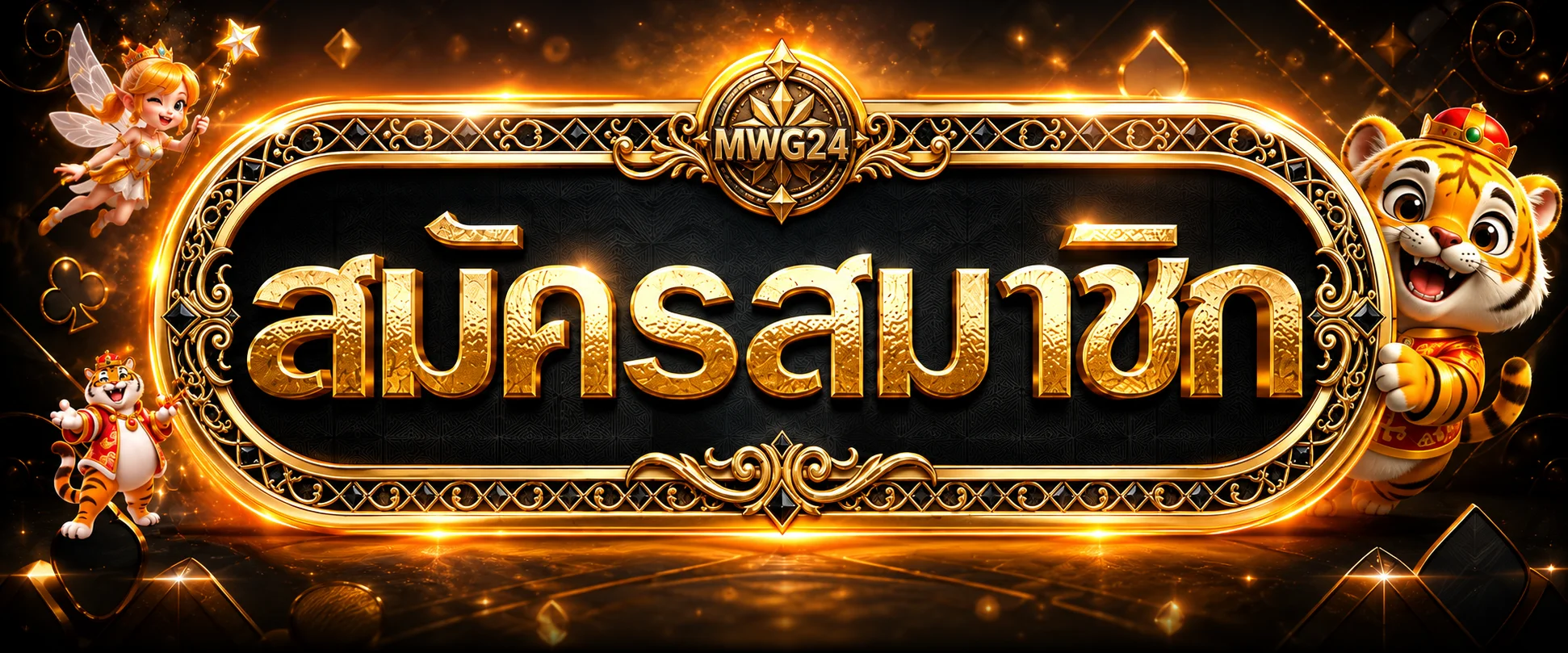 ป้ายสมัครสมาชิกและทางเข้าเล่น MWG24